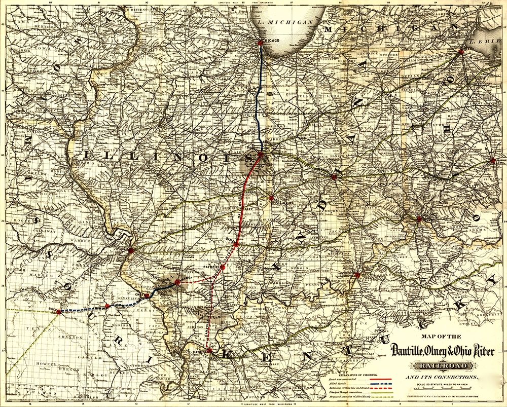 Danville Olney and Ohio River Railroad 1881