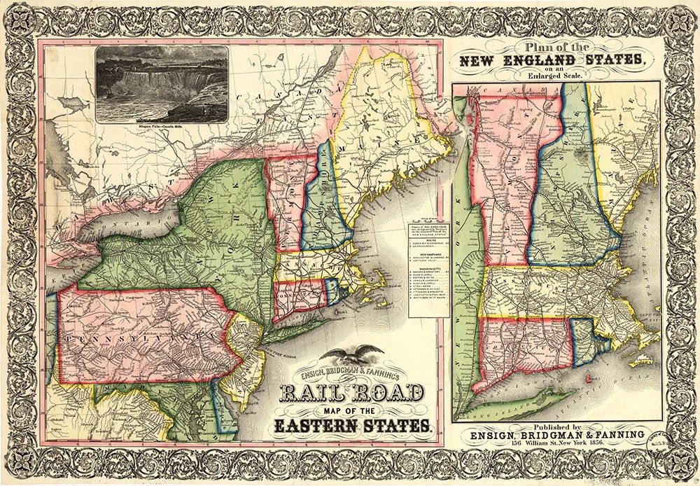 Road Map of the Eastern States 1856