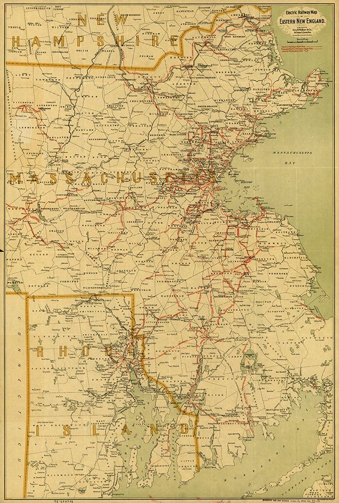 Electric railway map of eastern New England