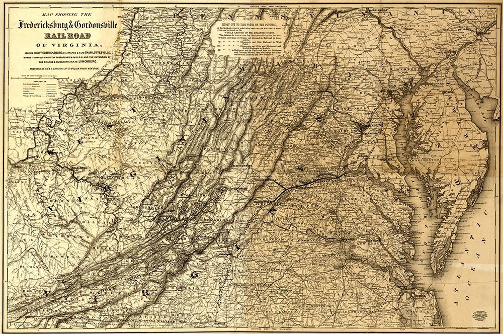 Fredericksburg and Gordonsville Rail Road 1869
