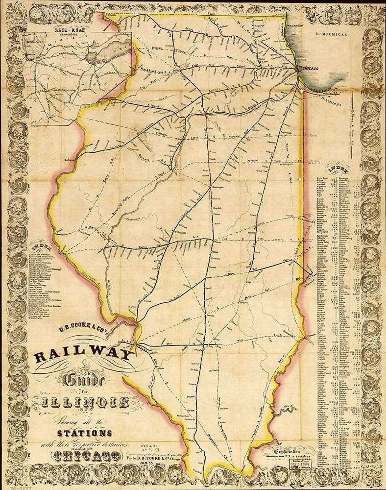Railway guide for Illinois 1855