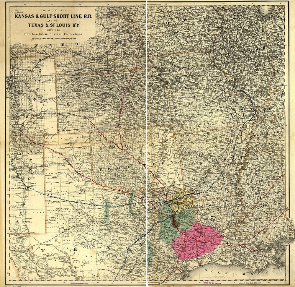 Kansas and Gulf Short Line R R and the Texas and St Louis Railway 1881