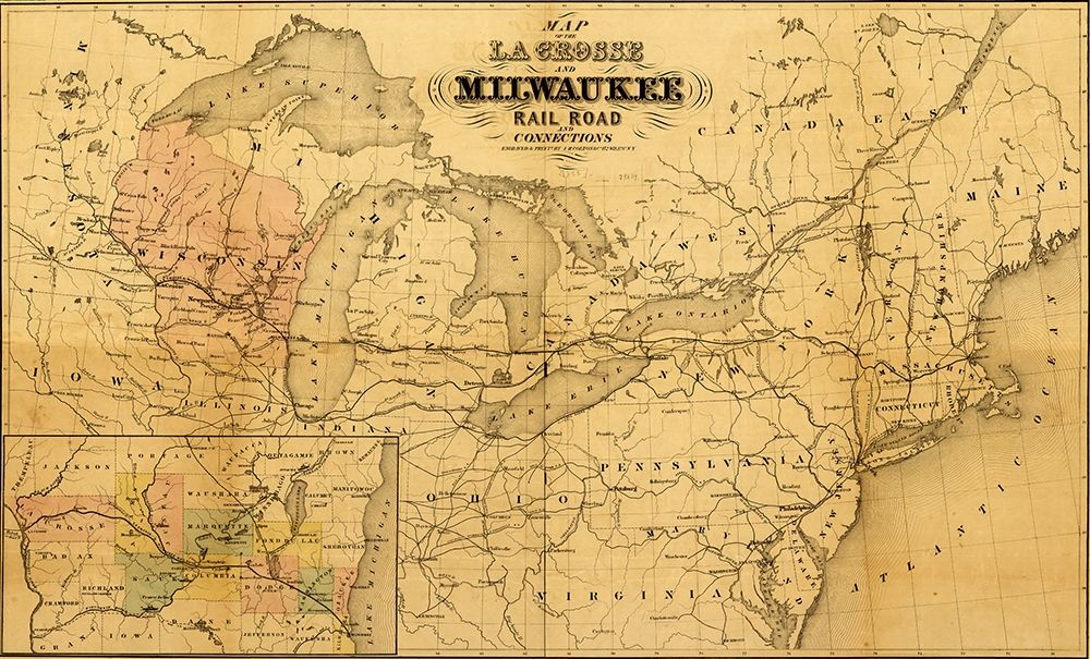 La Crosse and Milwaukee Rail Road 1855