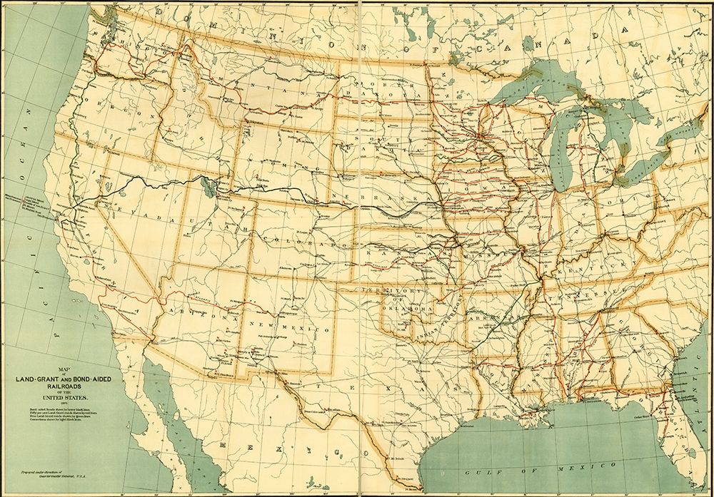 land grant and bond aided railroads of the United States 1892