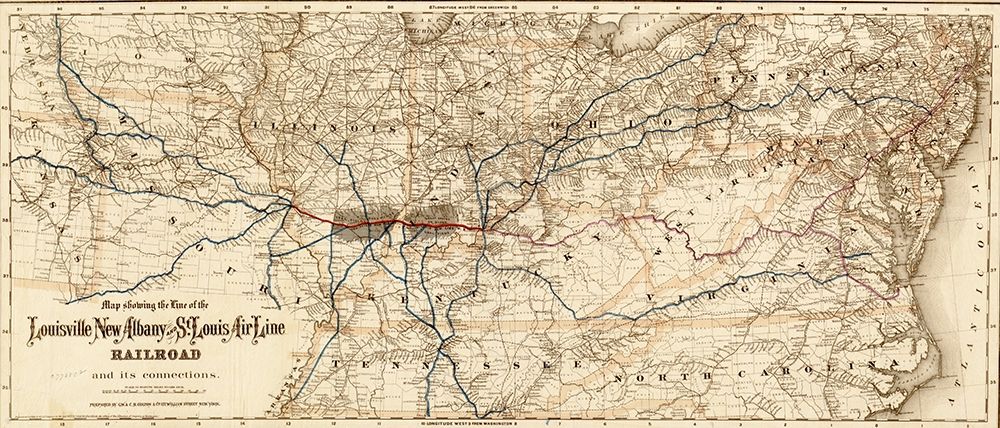 Louisville New Albany and St Louis Air Line Railroad 1872