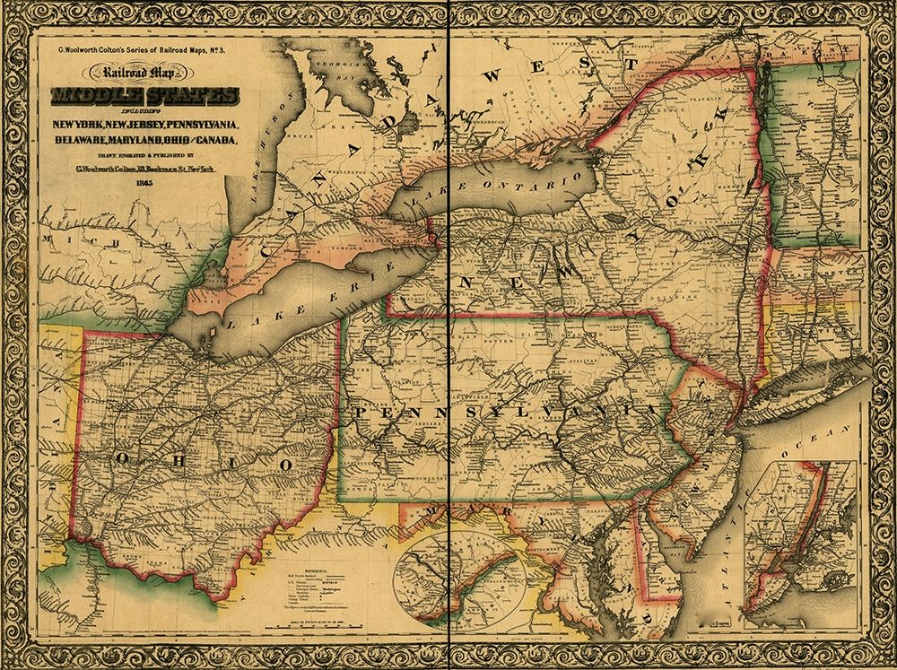Middle states including New York New Jersey Pennsylvania Delaware Maryland Ohio and Canada 1862
