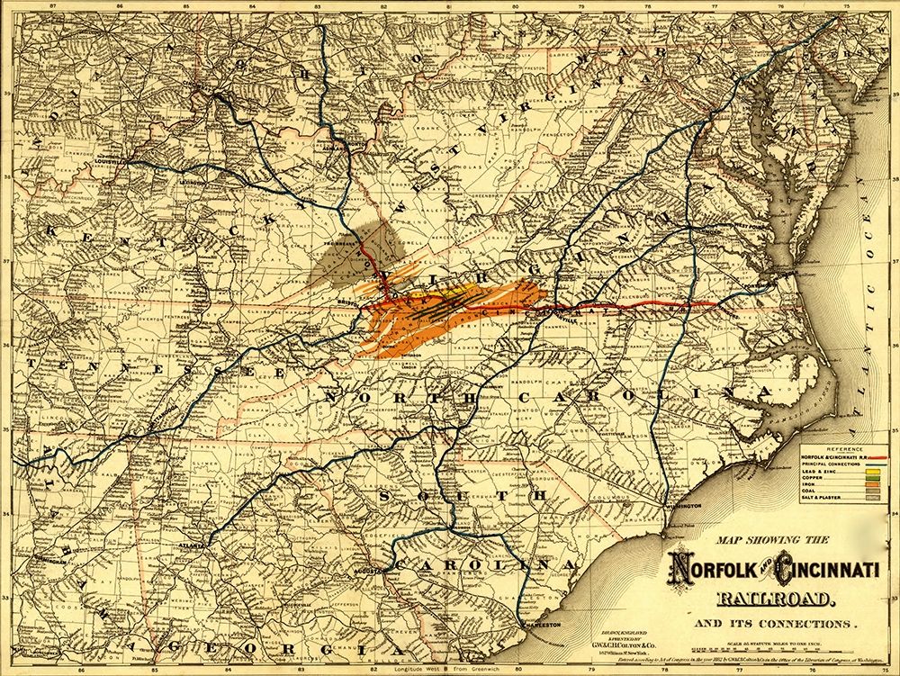 Norfolk and Cincinnati Railroad 1882