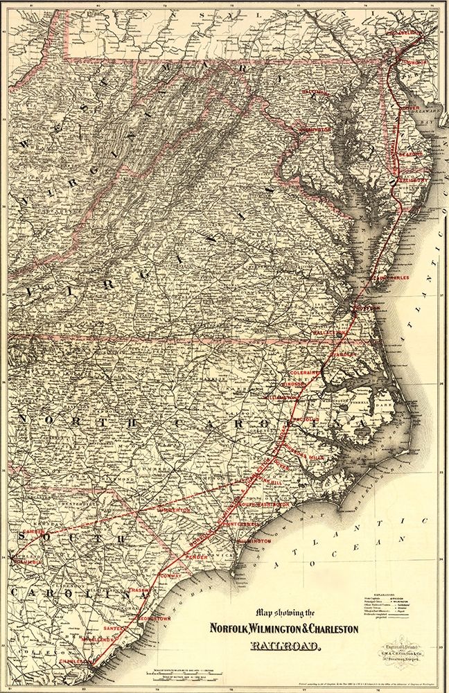 Norfolk Wilmington and Charleston Railroad 1891