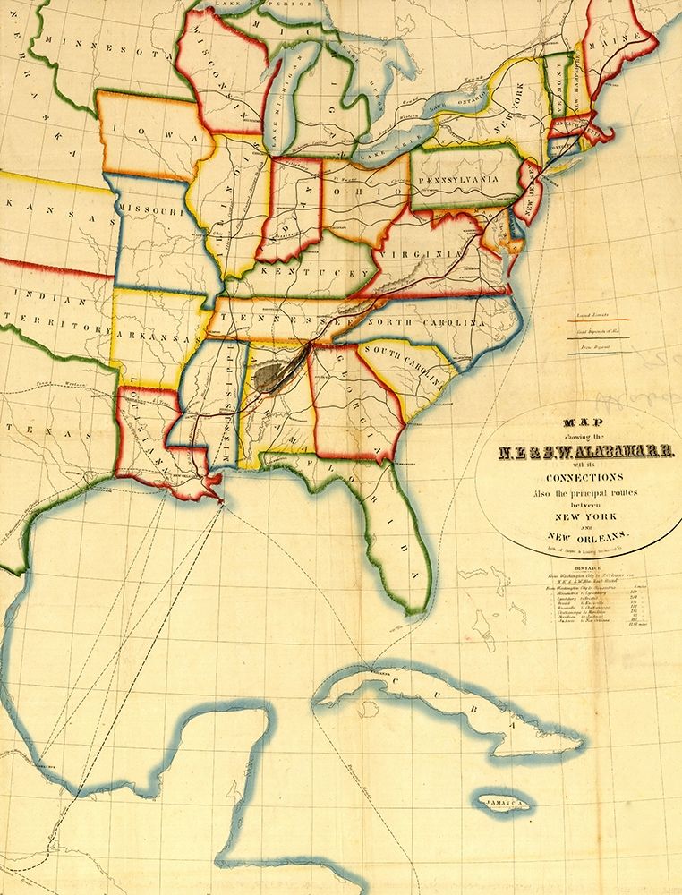 NE and SW Alabama Railroad 1850