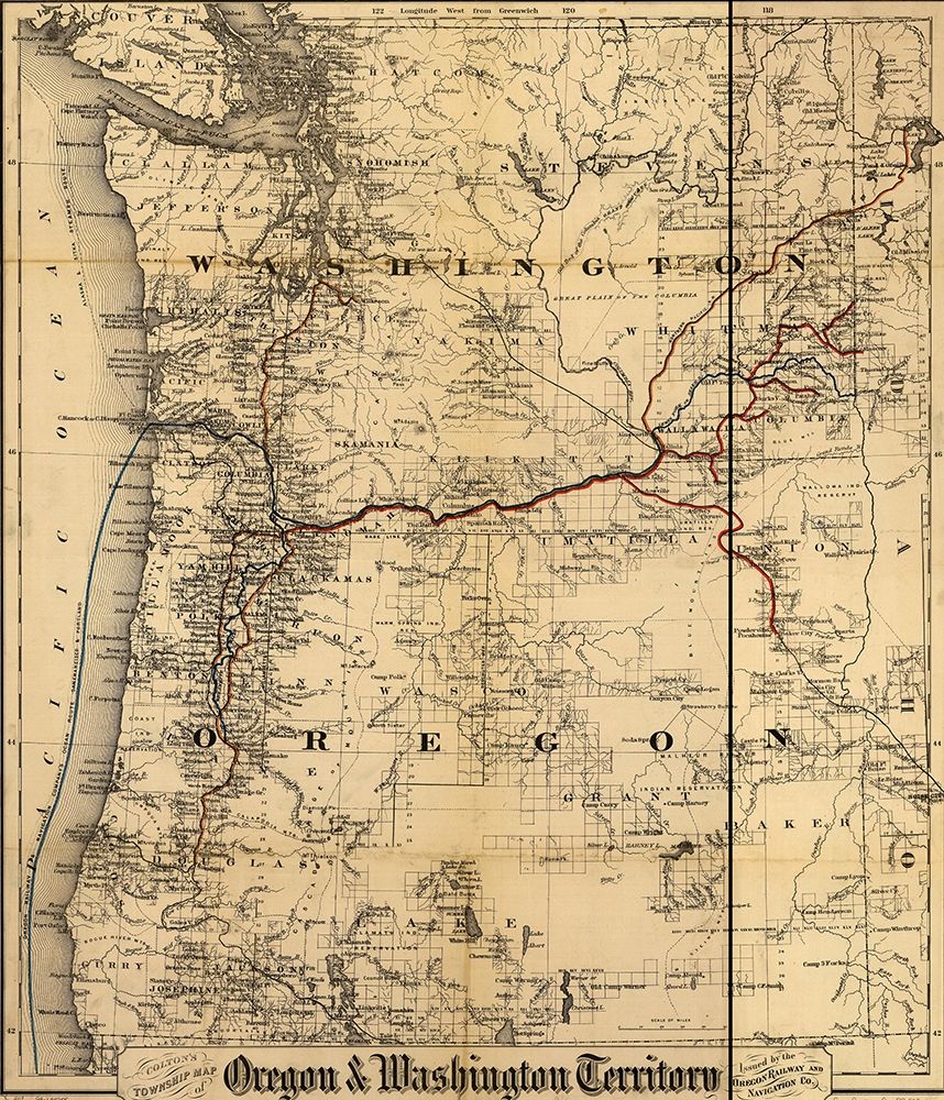 Oregon and Washington Territory 1880