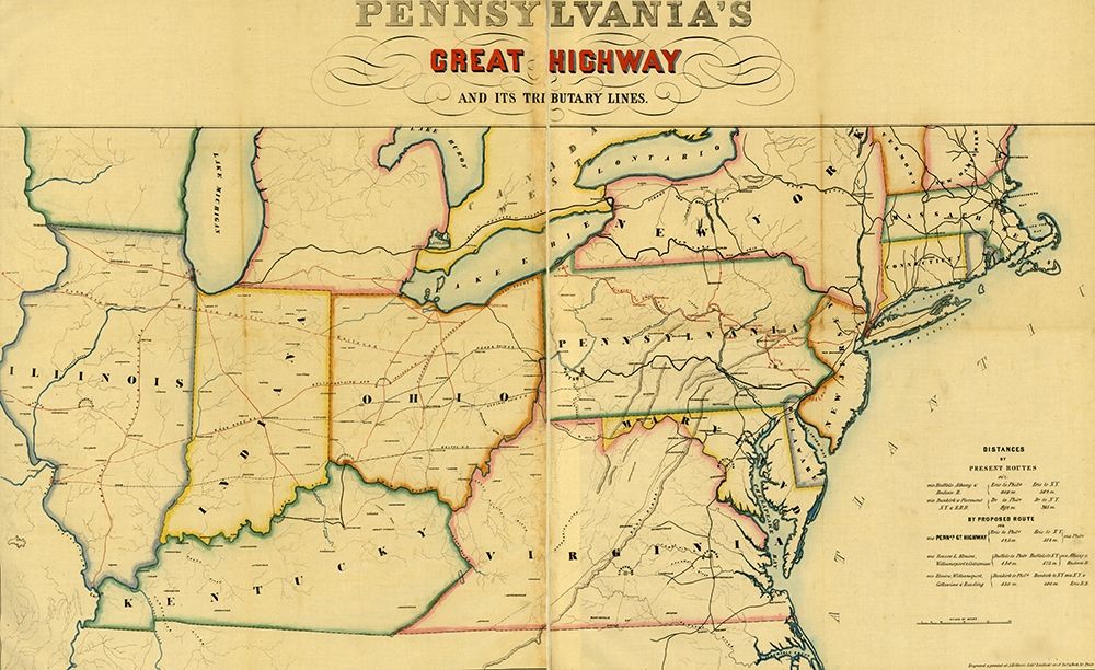 Pennsylvanias great highway and its tributary lines 1850