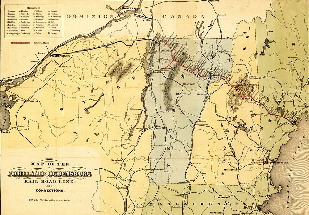Portland and Ogdensburg Rail Road 1850