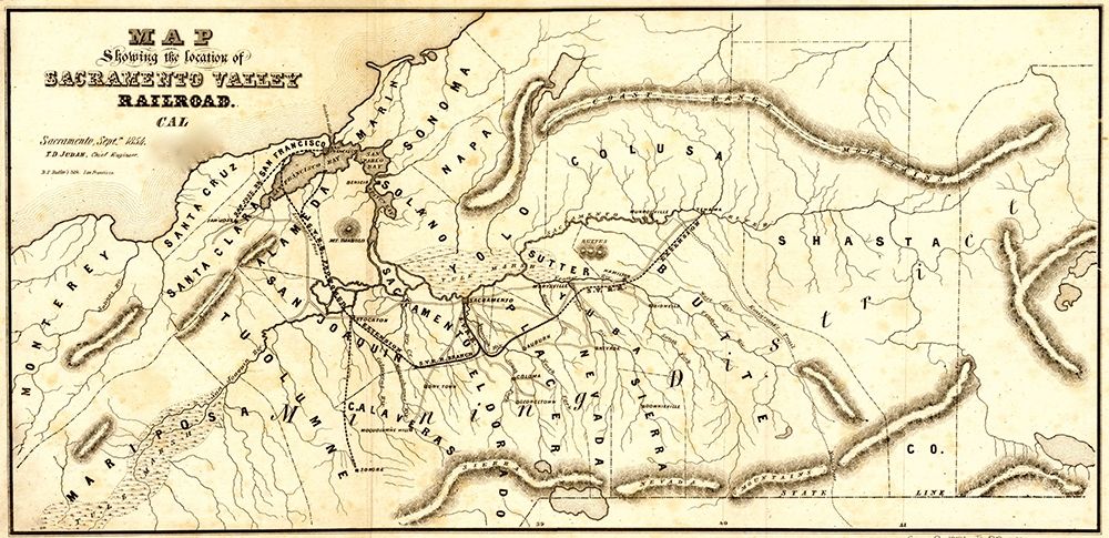Sacramento Valley Railroad California Sacramento 1854