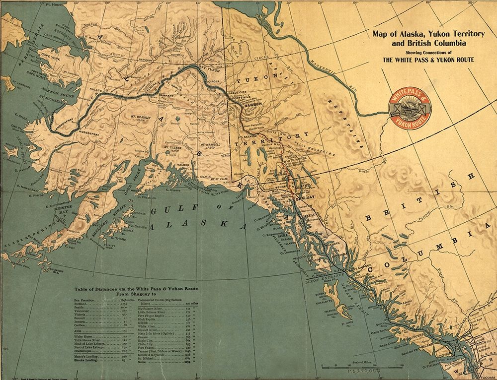 Alaska Yukon Territory and British Columbia showing connections of the White Pass and Yukon route 19