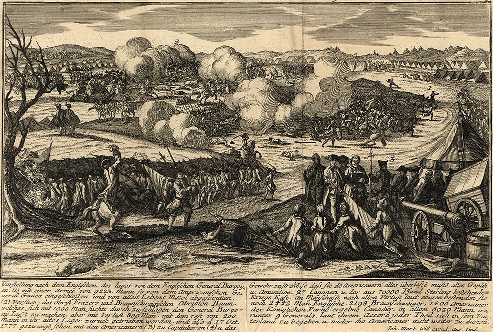 English Army of General Burgoyne with his German Troops 1777