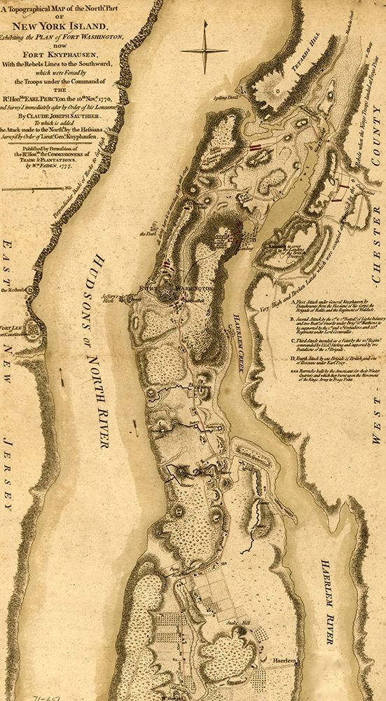 Plan of the attack of Fort Washington 1776
