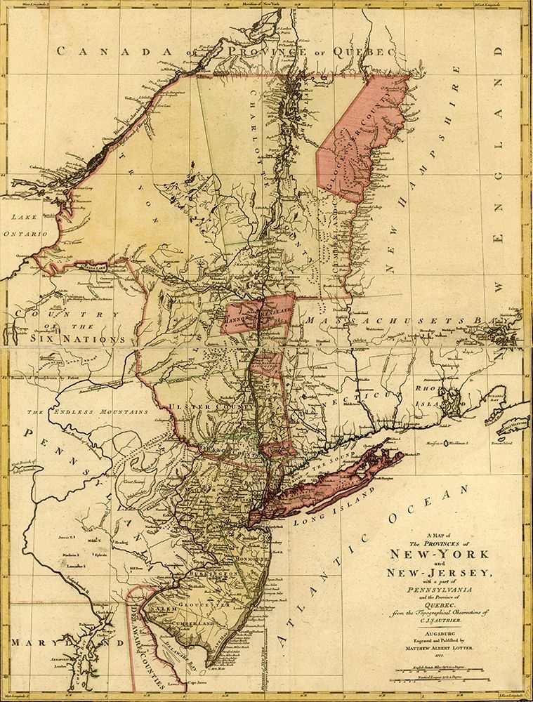 Provinces of New York and New Jersey with a part of Pennsylvania and the Province of Quebec 1777