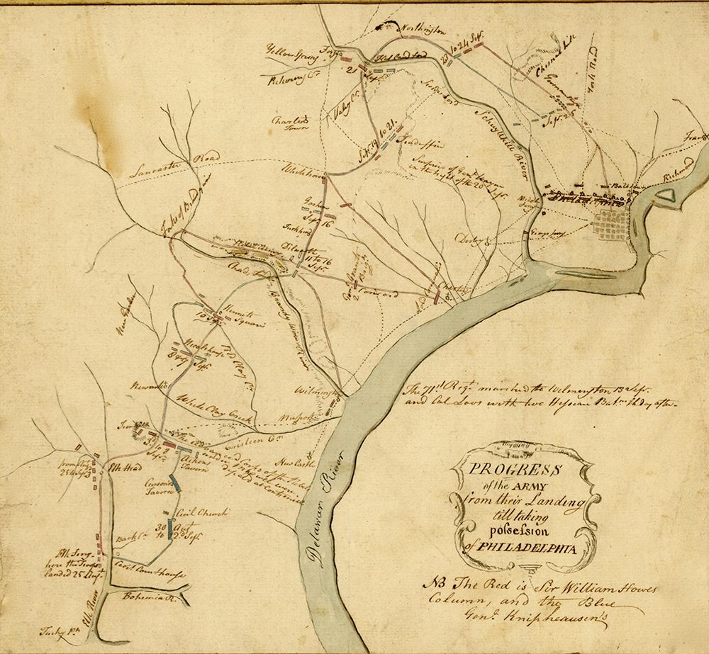 Progress of the army from their landing till taking possession of Philadelphia 1777