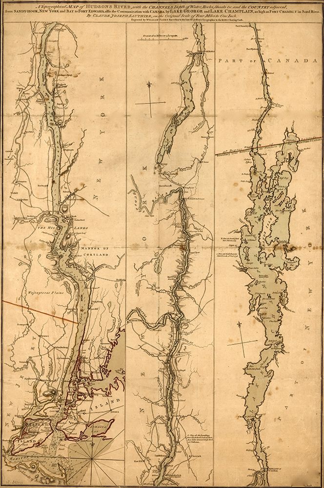 Topographical Map of the Hudson River 1776