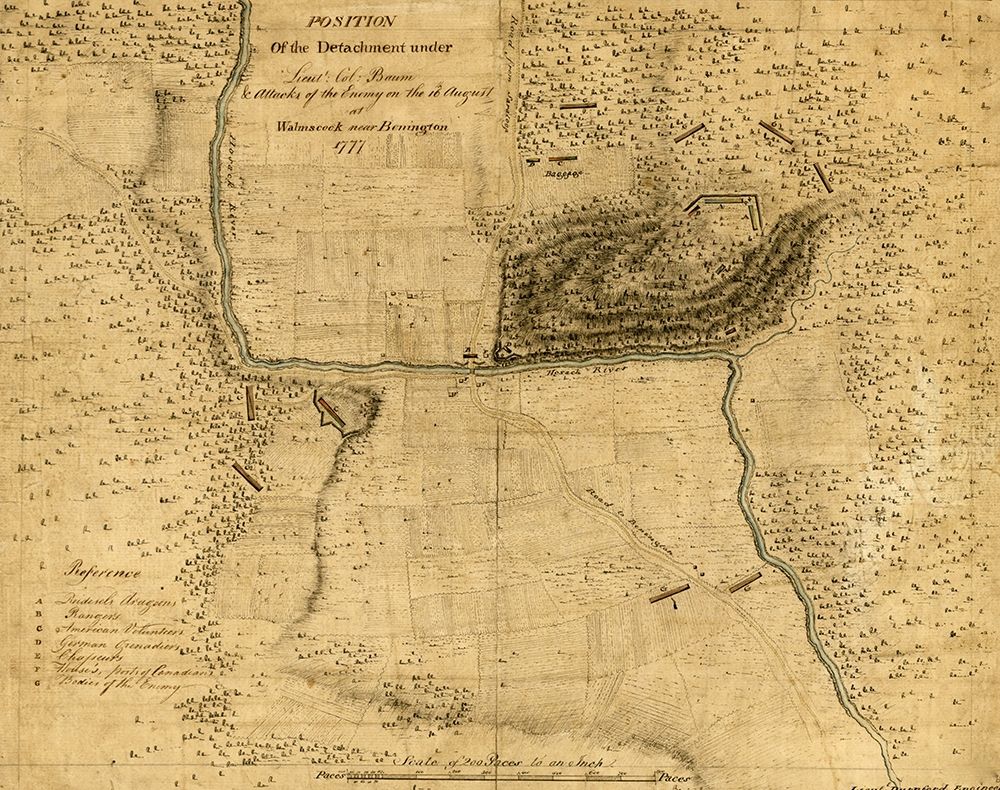 Walmscock near Bennington showing the attacks of the enemy on the 16th August 1777