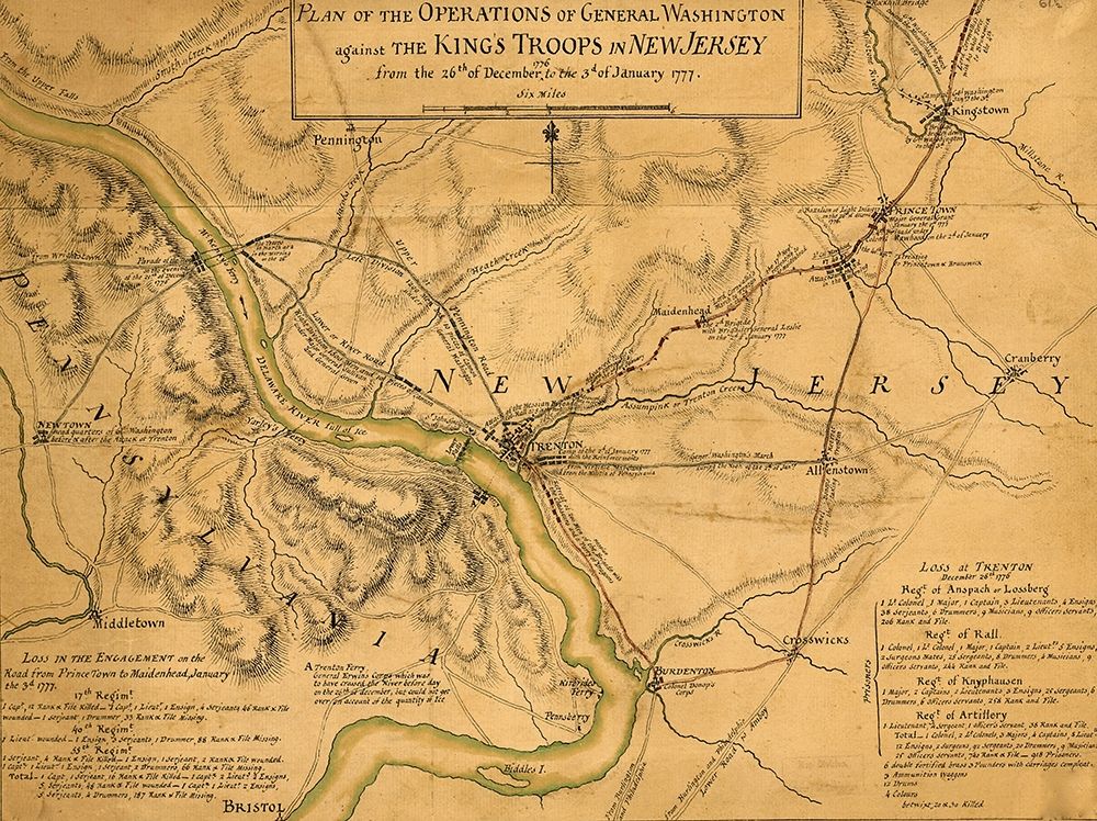 Operations of General Washington against the Kings troops in New Jersey 1777