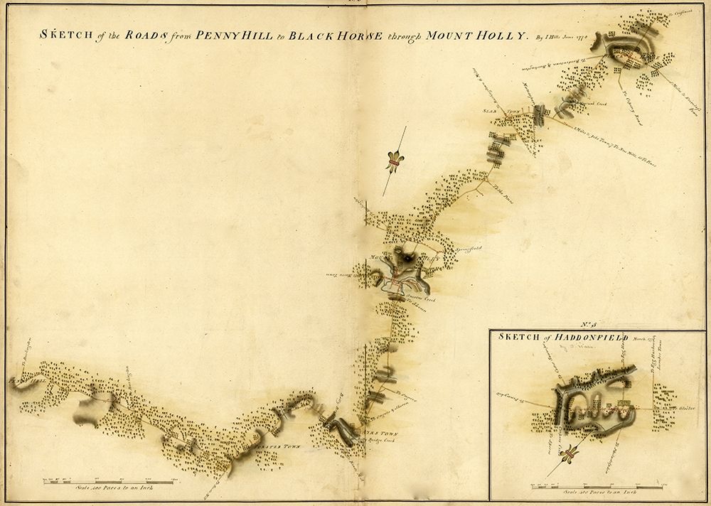 Haddonfield Mount Holly from Pennyhill to the Black Horse Pike 1778