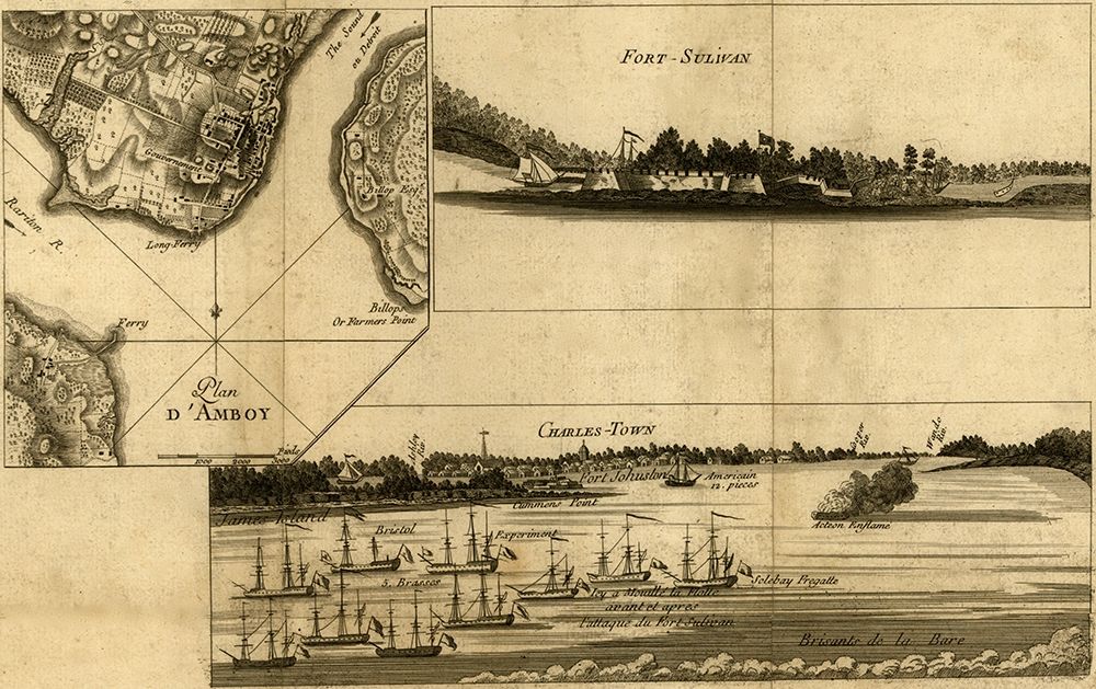 Charleston Harbor assault on Fort Sulivan during the siege of Charleston 1780