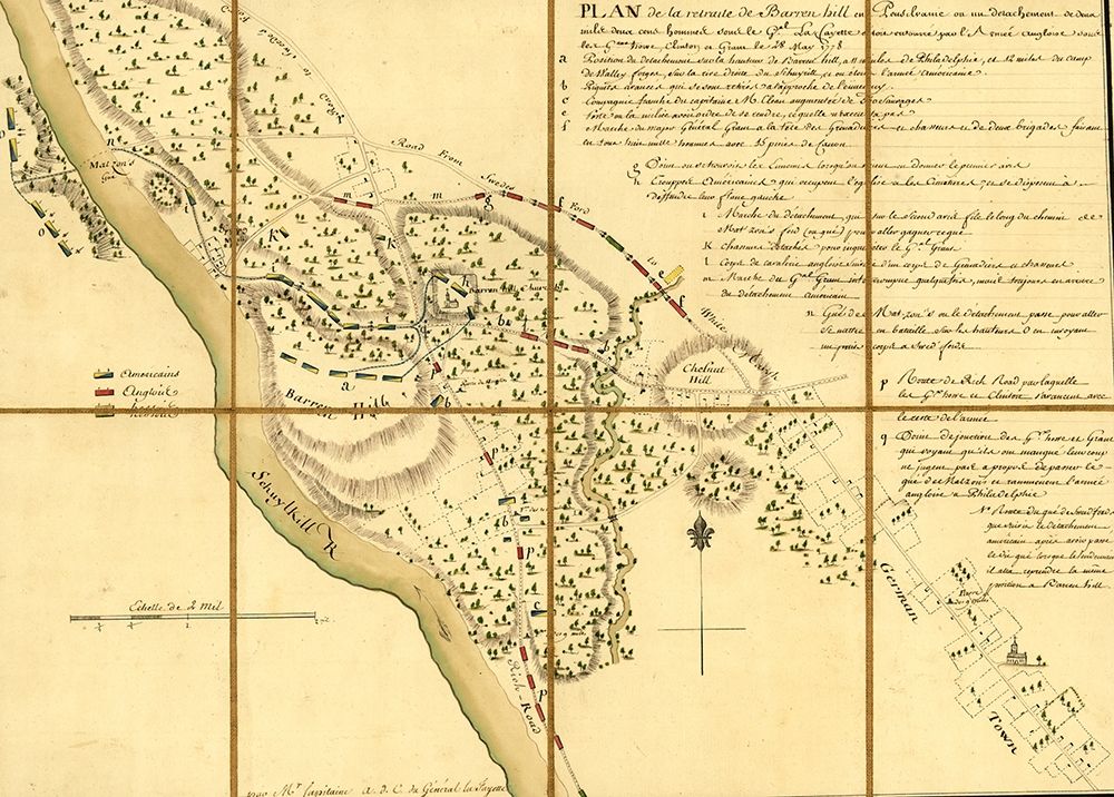 Lafayette Retreat before General Howe at Barren Hill Pennsylvania 1778