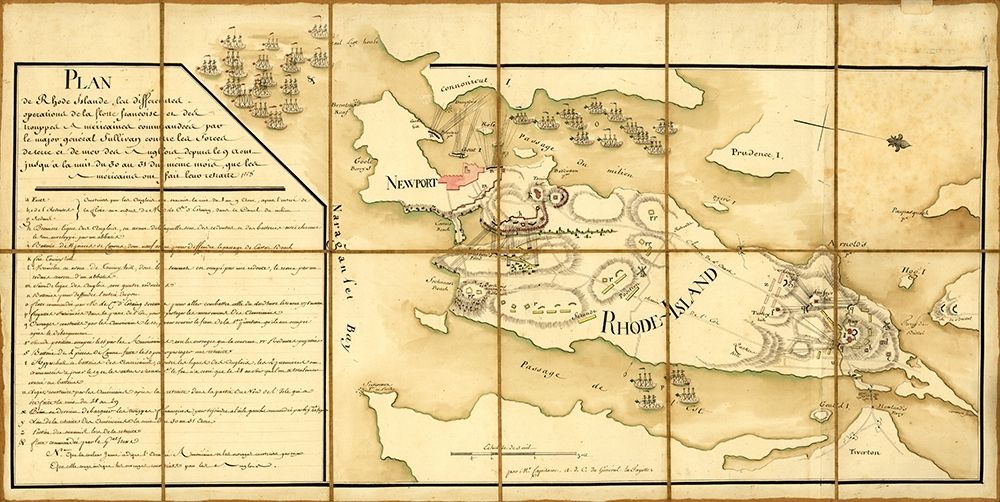 French Fleet and Colonial Troops under General Sullivan in Rhode Island 1778