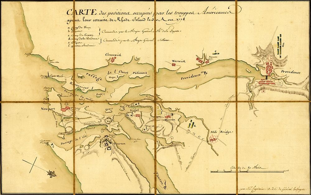 American Positions after retreat to Long Island 1778