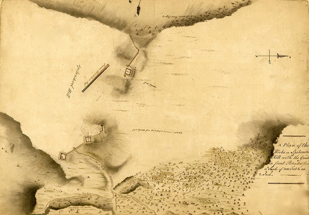 Fortifications Spikendevil Hill or Spuyten Duyvil Hill New York 1778