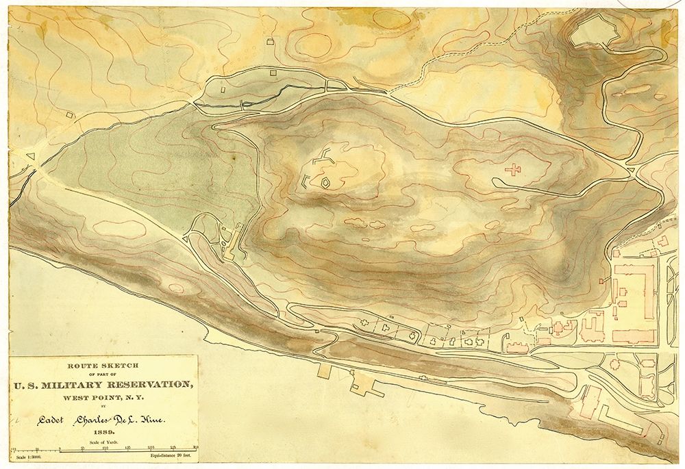 Route sketch of part of U S Military Reservation West Point N Y 1889