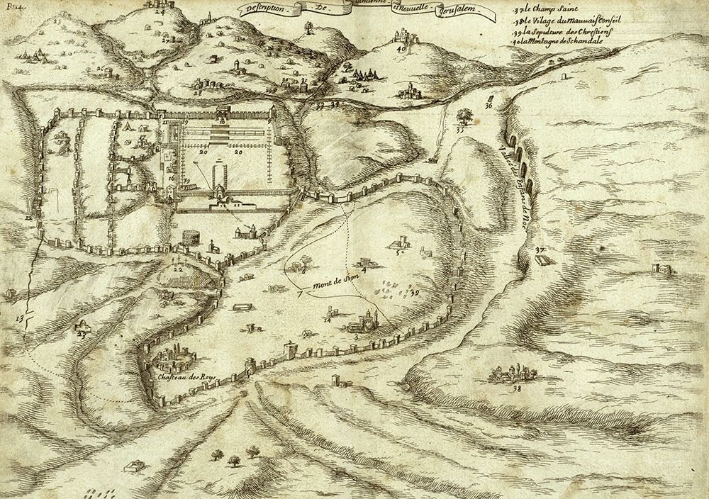 Antique Map of Jerusalem