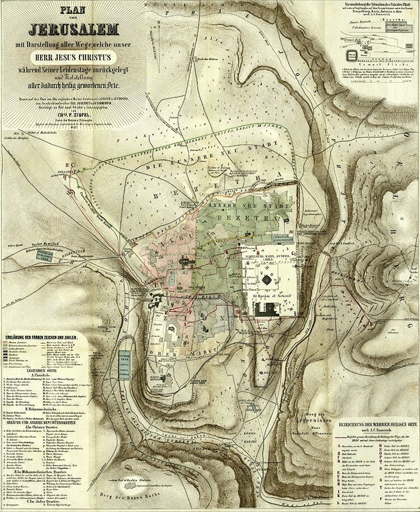 Antique Map of Jerusalem