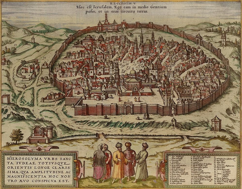 Antique Map of Jerusalem