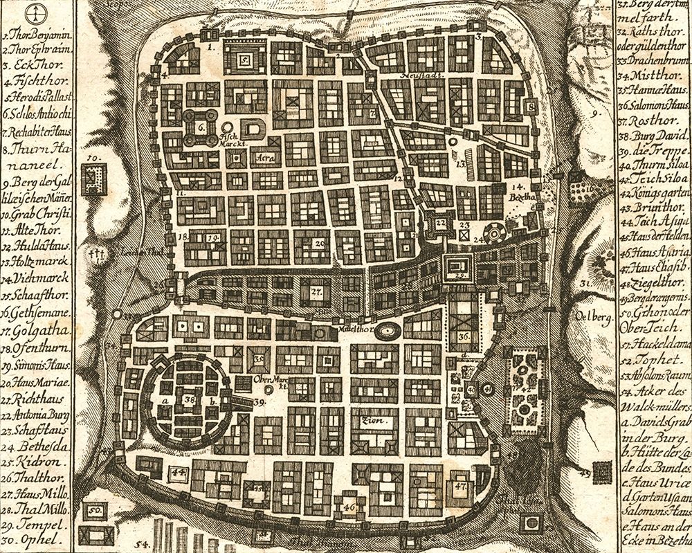 Antique Map of Jerusalem
