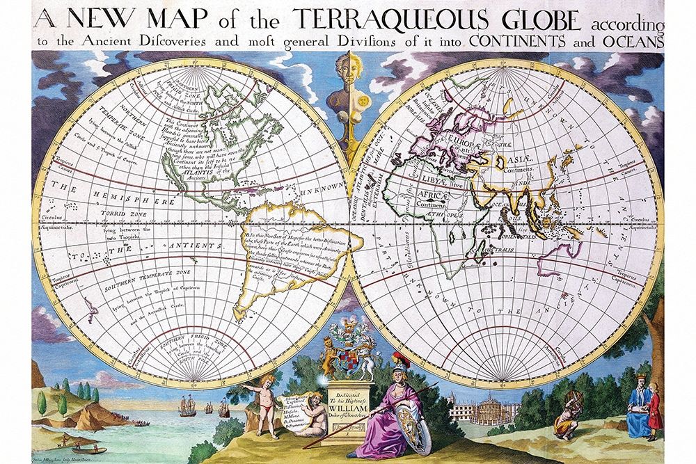 Stereographic Projection of the World with Latitude and Longitudinal lines