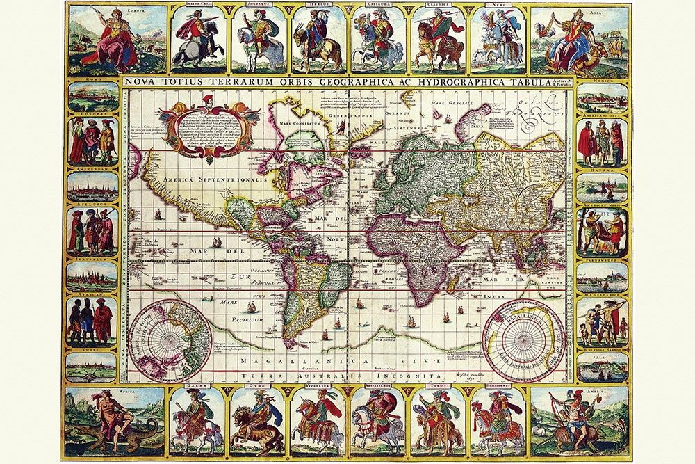 World Map of lands and waterways