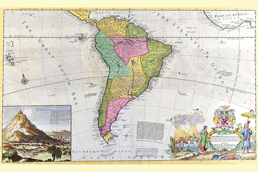 Antique Map of South America