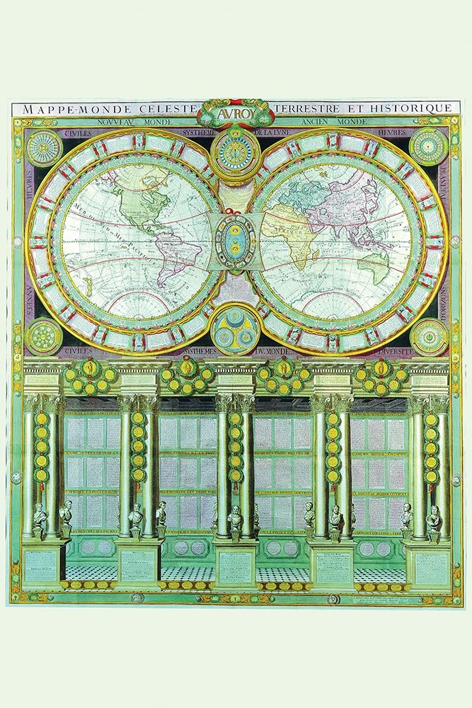 Mappe Monde Celeste Terrestre et Historique Stereographic Projection