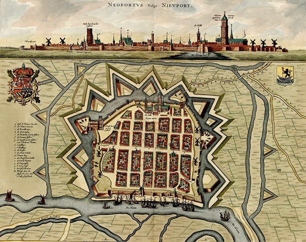 Belgium, Newport Chart of Military armaments in Defense 1700