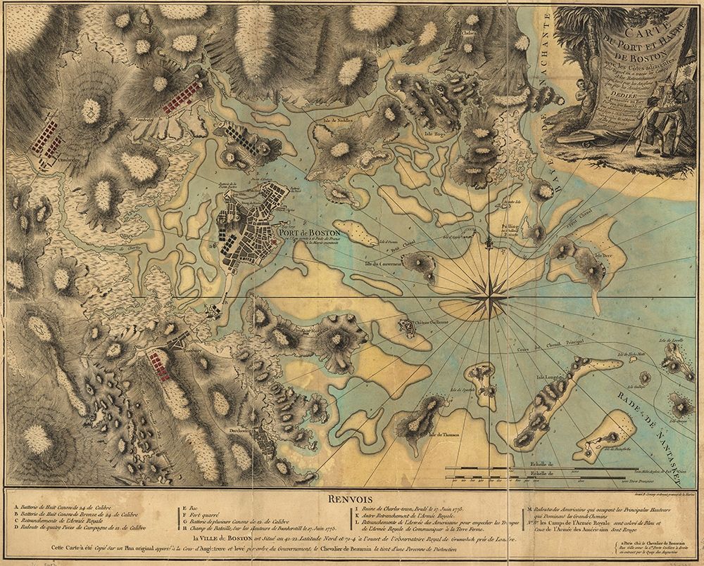 Map of Boston during the Revolution