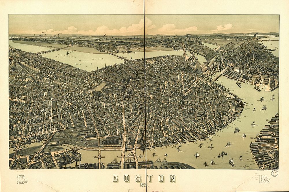 Boston in 1889 A Birds Eye View