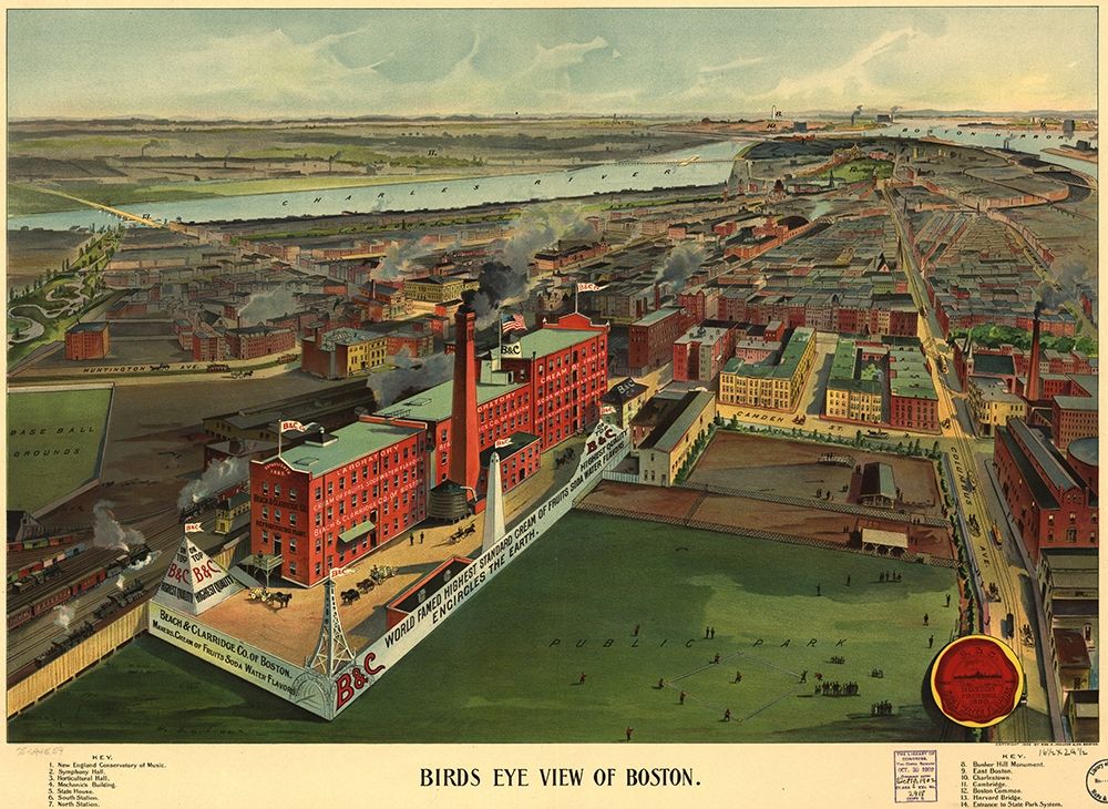 Birds Eye View of Boston 1902