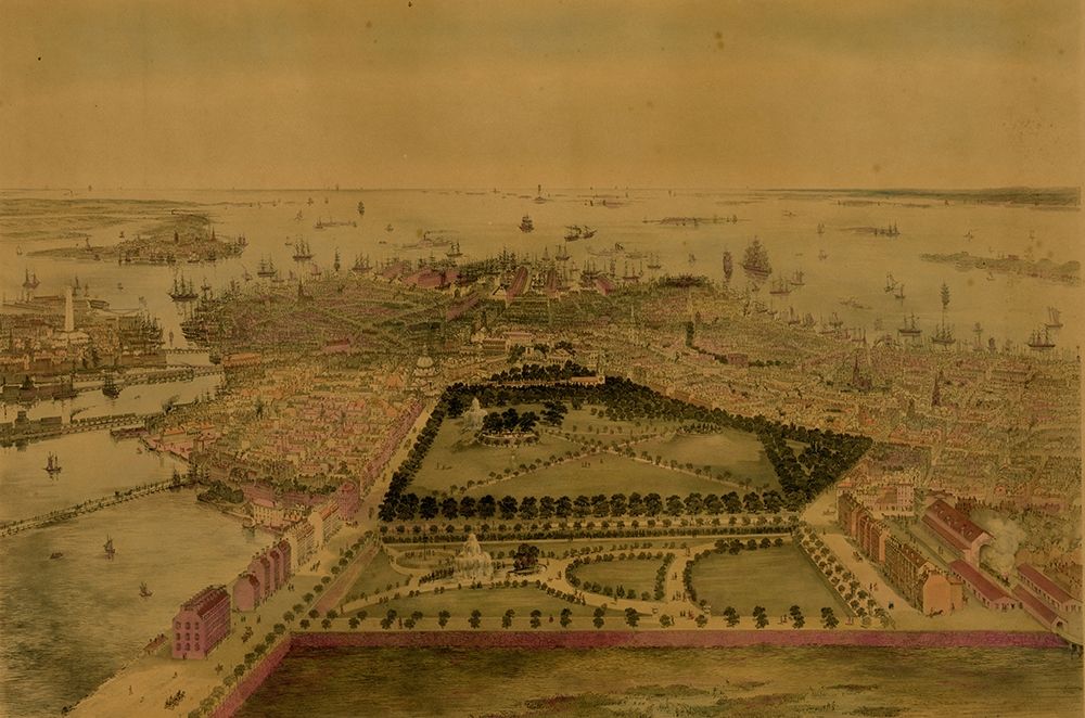 Birds eye view of Boston