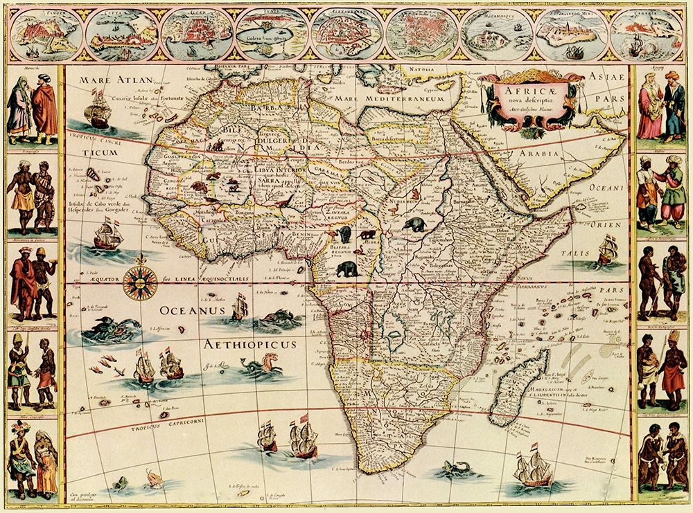 Africa 1666 with its peoples