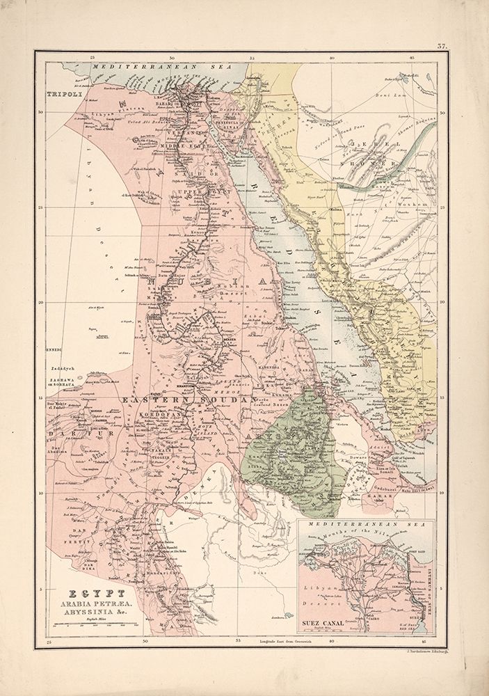 Egypt Arabia Petra and Abyssinia 1885