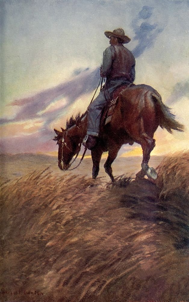 Horse in Sunset from Winston of the Prairie 1907