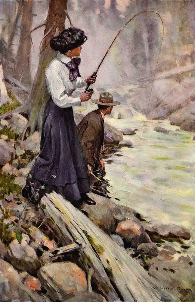 Lady Fishing from The Greater Power 1909