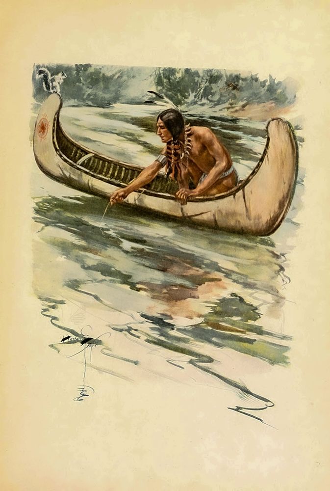 Indian canoe from The Song of Hiawatha 1906